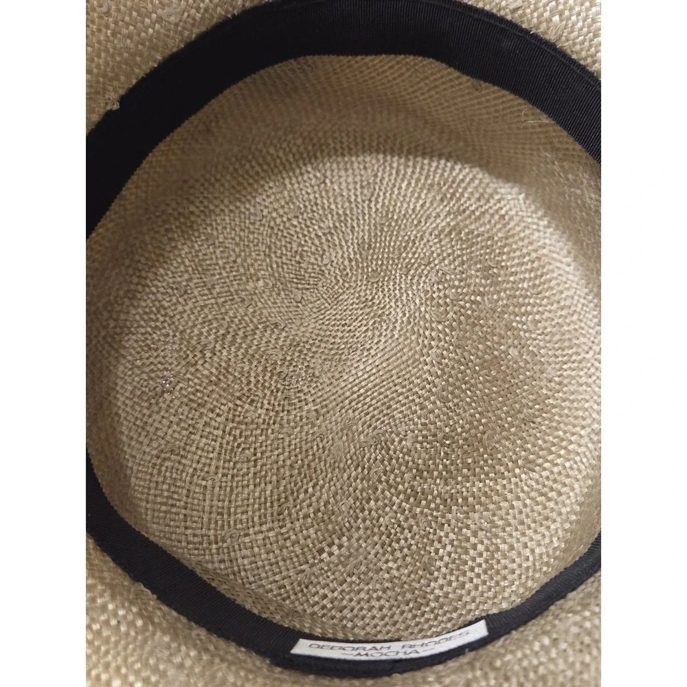 Deborah Rhodes Mocha Wide Brim Hat Sinamay Floral Derby Church Wedding 22.5